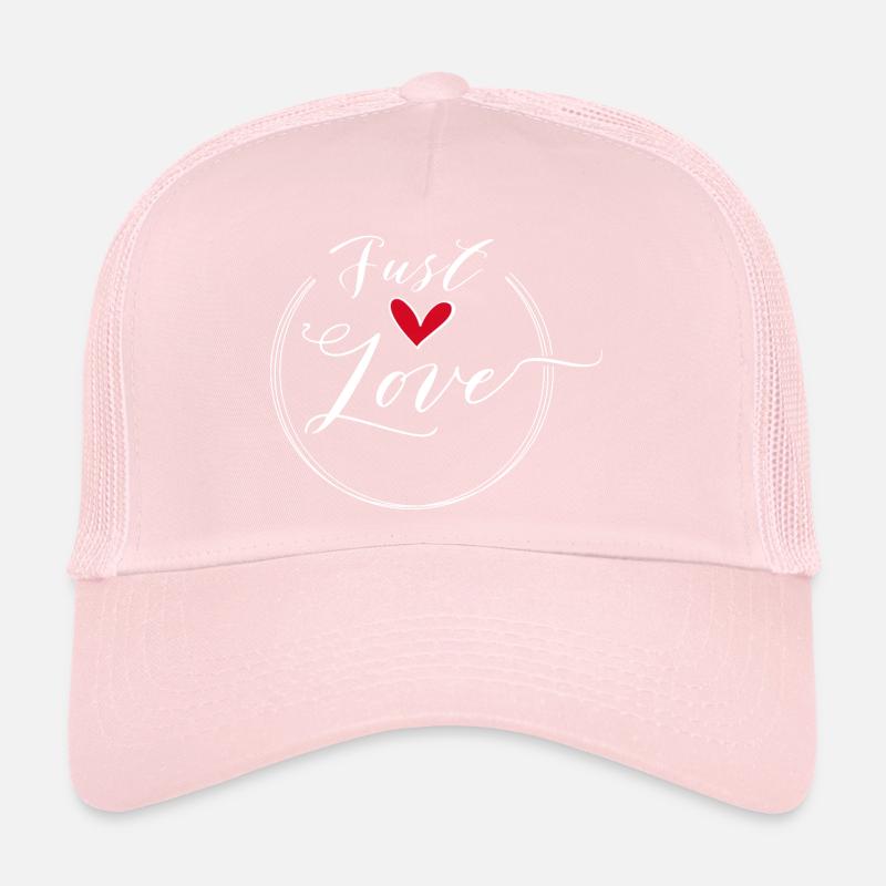 Just Love Heart Scripted Circle Trucker Cap