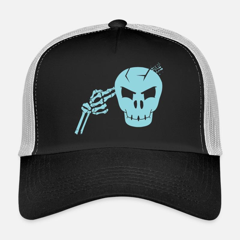 Totenkopf Kopfschuss - Trucker Cap - Schwarz/Steingrau