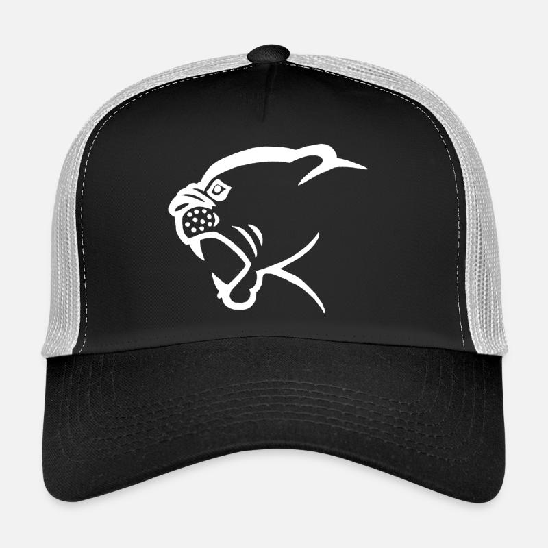 Tête de panthère blanche - Casquette trucker  - noir/gris pierre