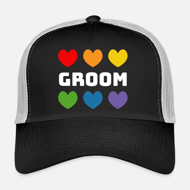 Regenbogenherzchen Groom weiss Trucker Cap