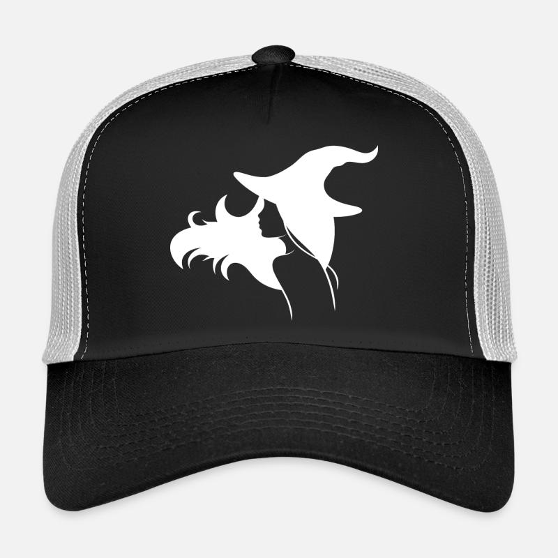 Witch with loose hair and a hat Trucker Cap