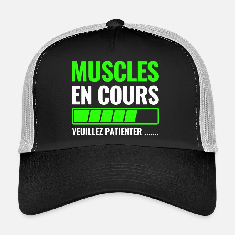 Muscles in progress please wait Trucker Cap