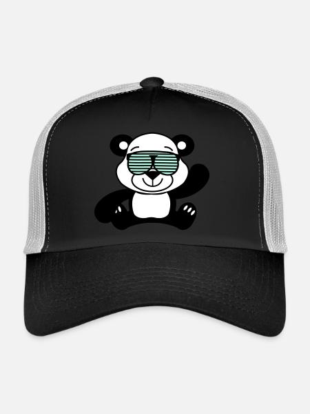 Panda Ours Cool - Casquette trucker  - noir/gris pierre - Devant