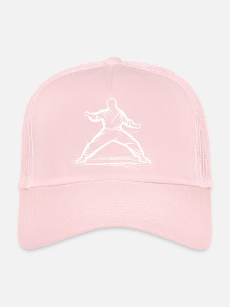 Karateka Drawing - Trucker Cap - pale pink - Front