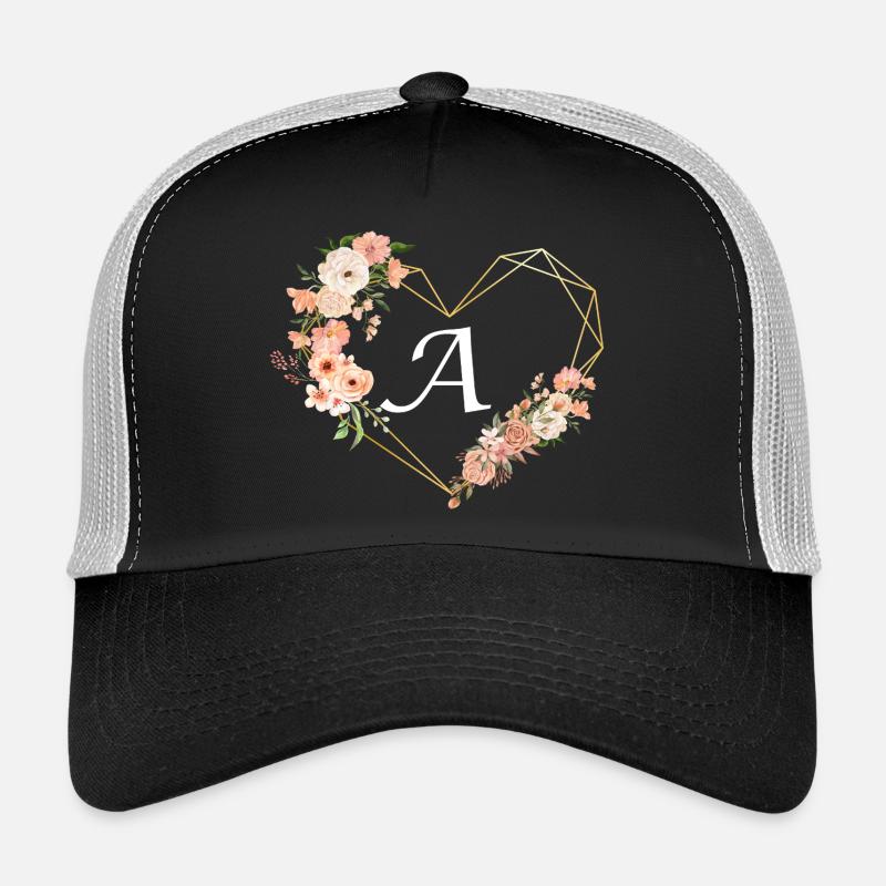 Blumen Goldenes Herz Brief Trucker Cap