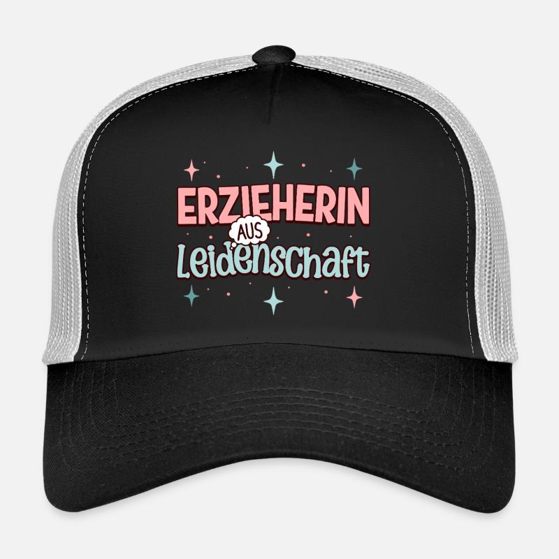 Erzieherin Kindergarten Kita Beruf Kindergärtnerin - Trucker Cap - Schwarz/Steingrau