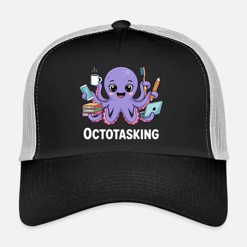 Octotasking octopus en mode multitâche Casquette trucker 