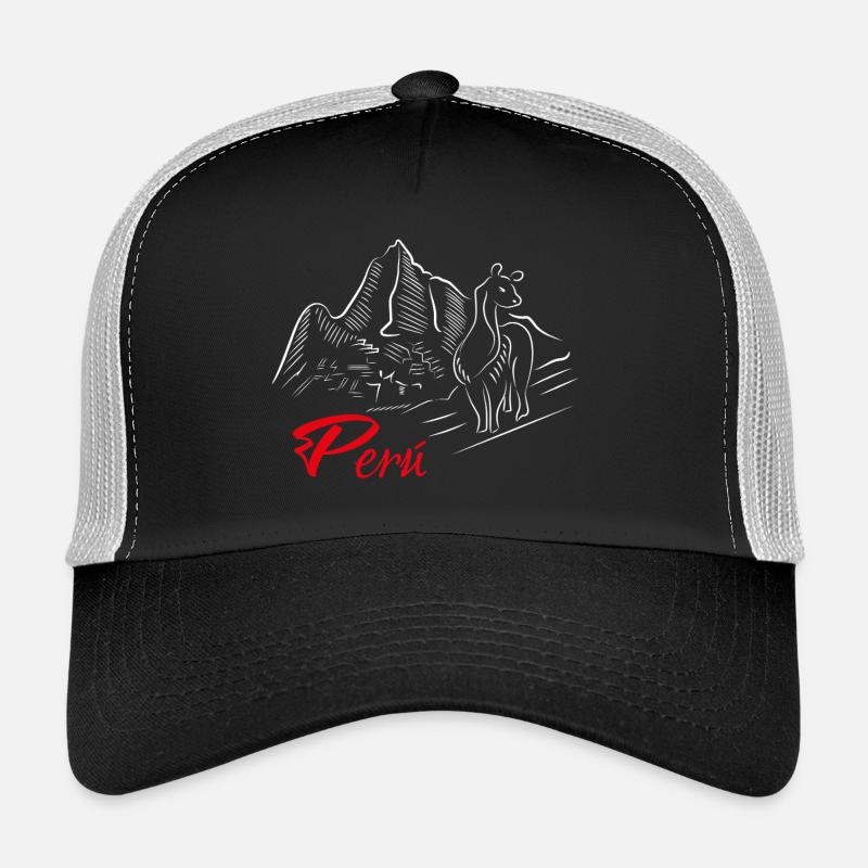 Machu Picchu - Peru - llama - Trucker Cap - black/stone grey