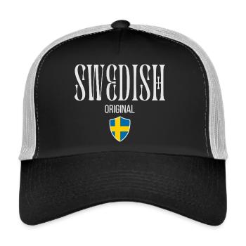Original schwedisch, schwedischer Stolz - Trucker Cap - Schwarz/Steingrau - Vorne