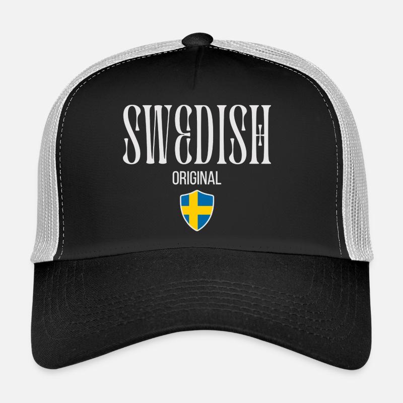 Original schwedisch, schwedischer Stolz - Trucker Cap - Schwarz/Steingrau