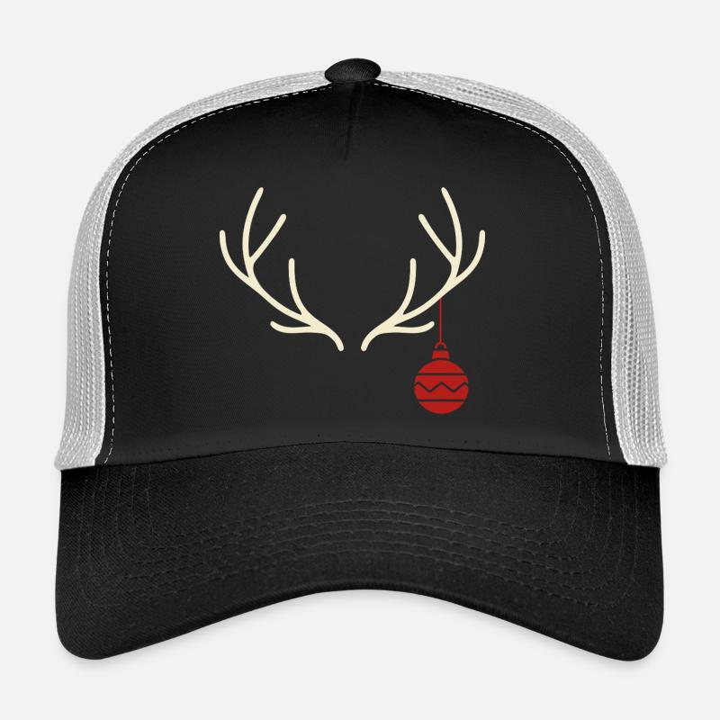 Geweih mit roter Weihnachtskugel – Yule Stil Trucker Cap