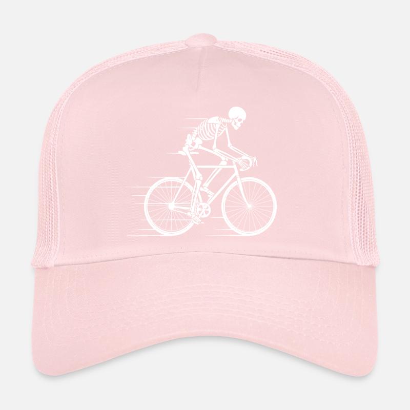 Skeleton Cyclist in Motion Trucker Cap
