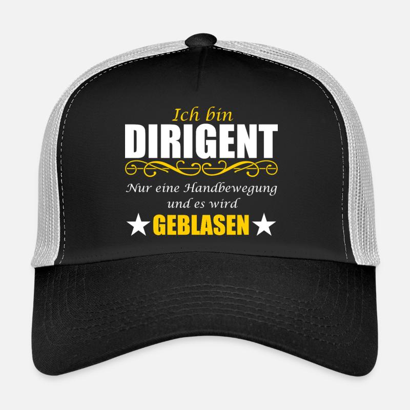 Dirigent lustiger Spruch Wortwitz Ironie Blasmusik - Trucker Cap - Schwarz/Steingrau