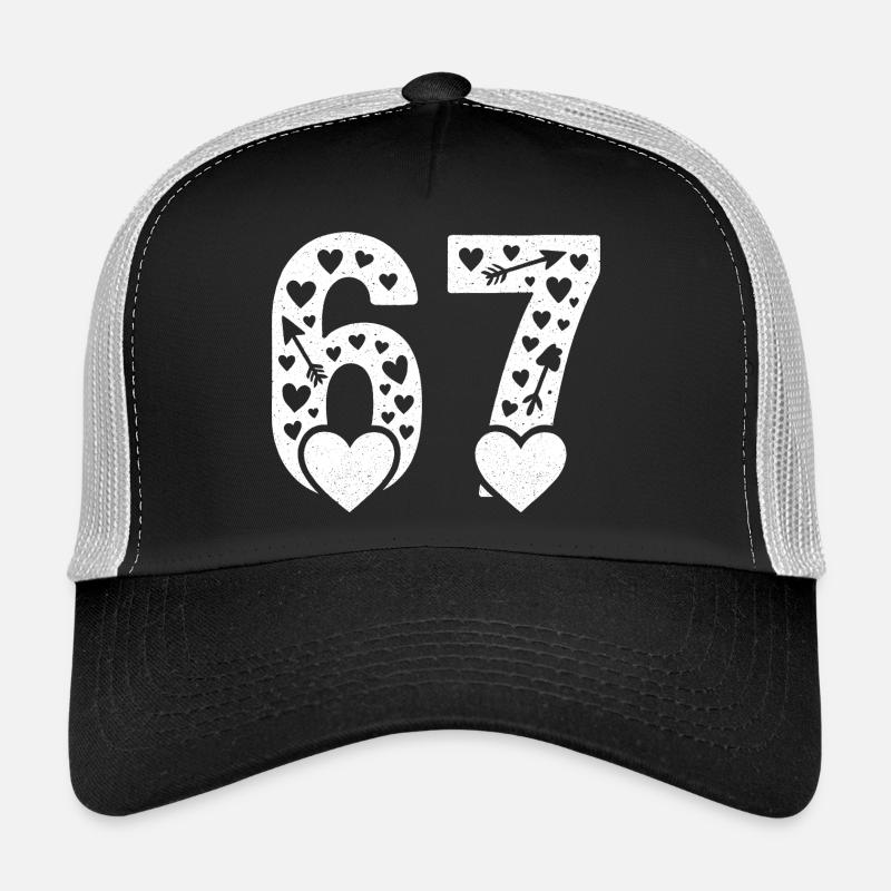 Valentinstag 6-7 Spaß 67 Nummer Valentinstag Sechs - Trucker Cap - Schwarz/Steingrau