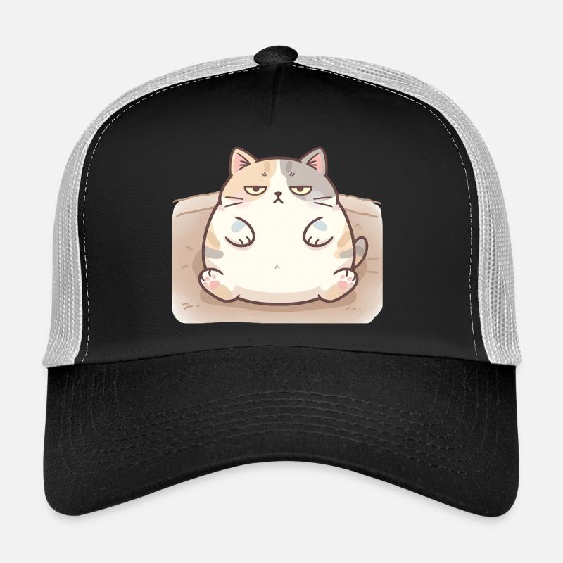 Flauschige dicke Katze in Stillpose Trucker Cap