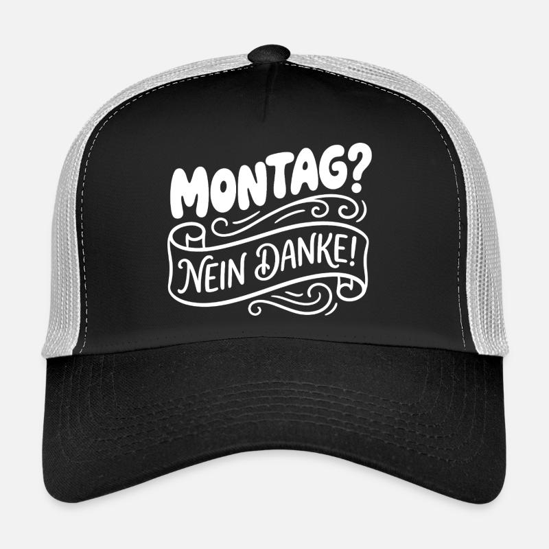 Lundi? Non merci! Lettrage manuel Casquette trucker 