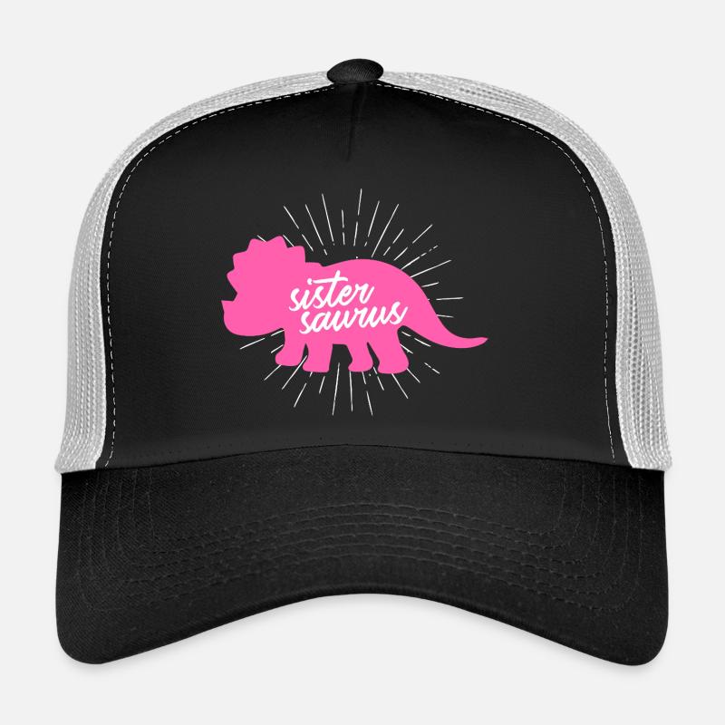 Sistersaurus Funny Sister Dinosaur Triceratops Trucker Cap