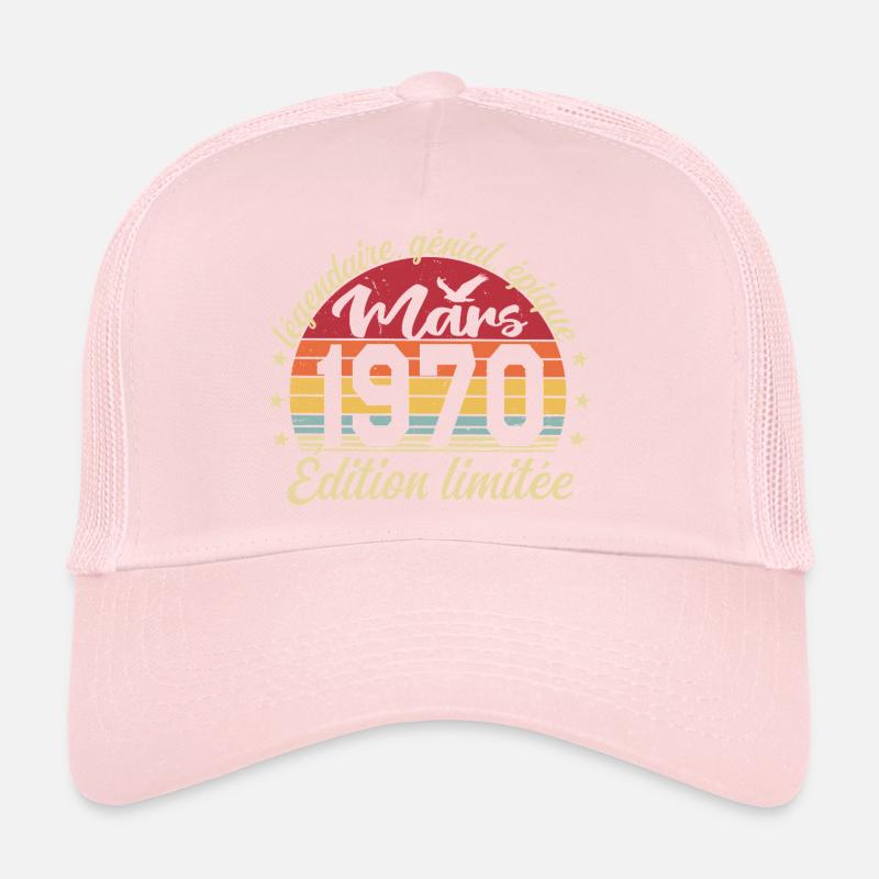 Mars 1970 56 ans Cadeau Anniversaire Mars 1970 Casquette trucker 