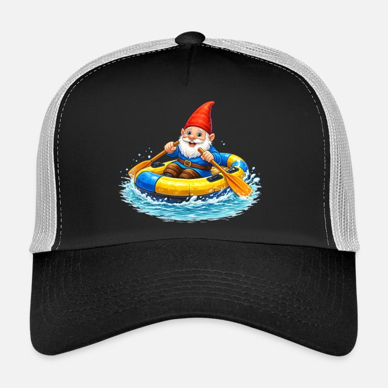 Gartenzwerg im Schlauchboot auf Sommerabenteuer Trucker Cap