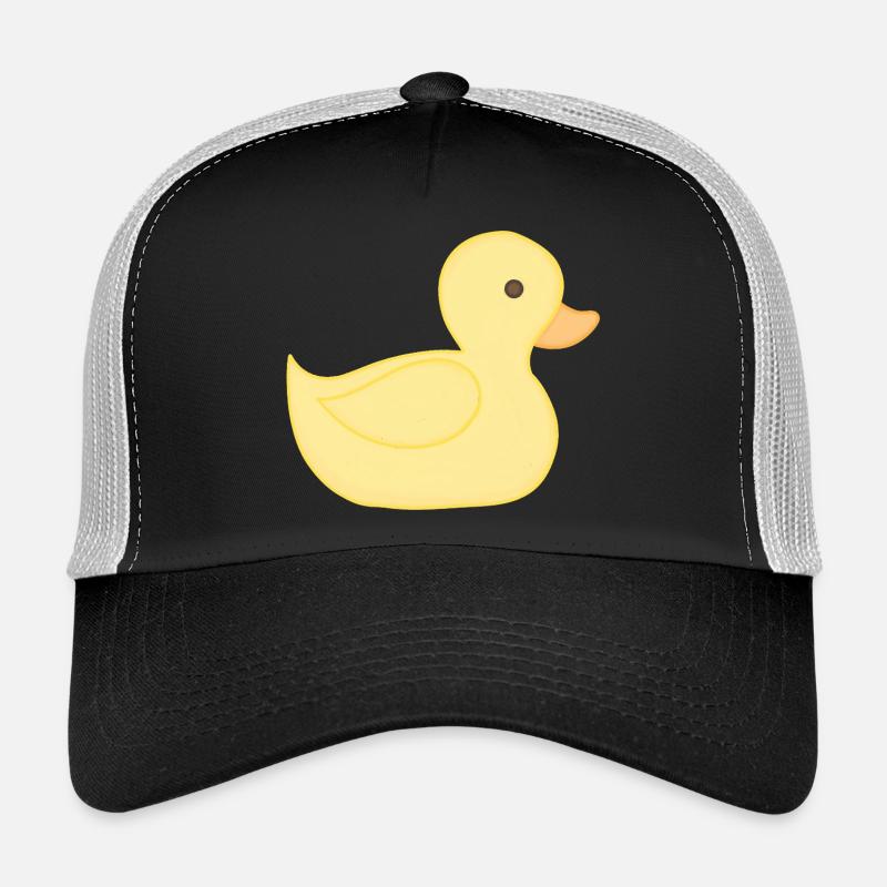 Gelbe Gummiente Cartoon Stil Trucker Cap