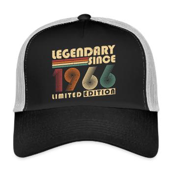 Legendär Seit 1966 Jahrgang Vintage Geburtstag - Trucker Cap - Schwarz/Steingrau - Vorne
