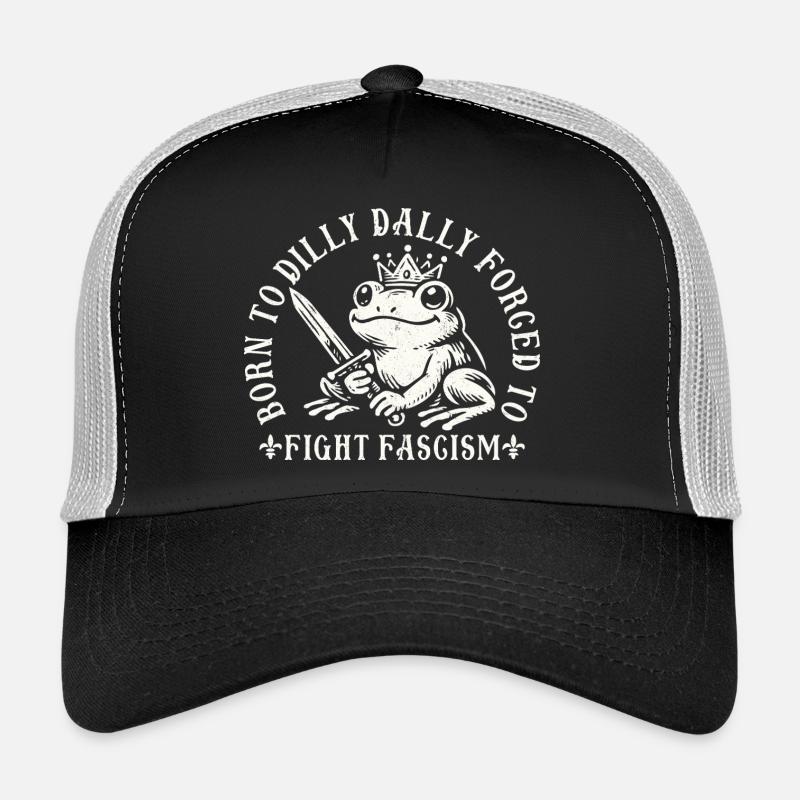 Drôle de design de grenouille Antifa Born To Dilly Dlutter Casquette trucker 