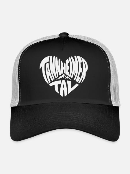 Tannheimer Tal Heart Shape Mountain Logo - Trucker Cap - black/stone grey - Front