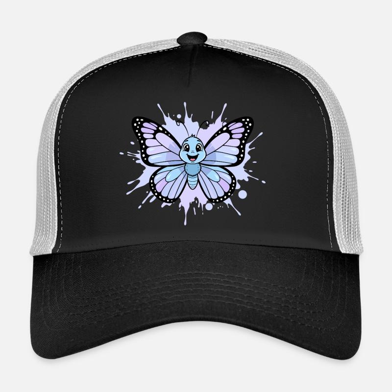 Blue Butterfly Splash Art Trucker Cap