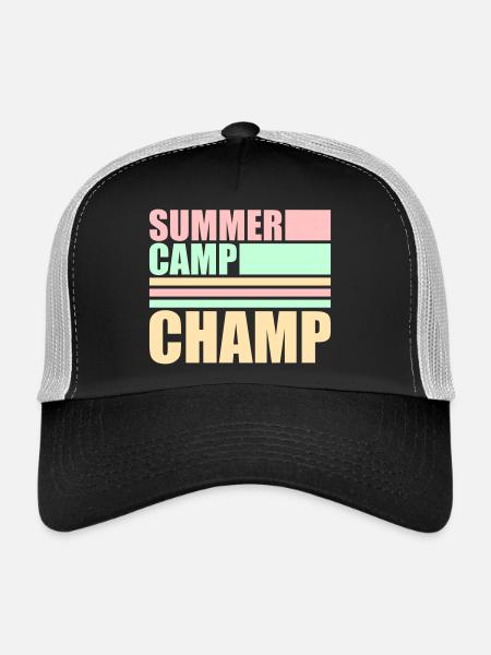 Summer Camp Champ Fun Kids Outdoor Adventure - Trucker Cap - black/stone grey - Front