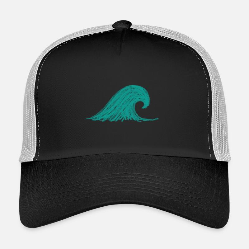 Ondulation - Casquette trucker  - noir/gris pierre