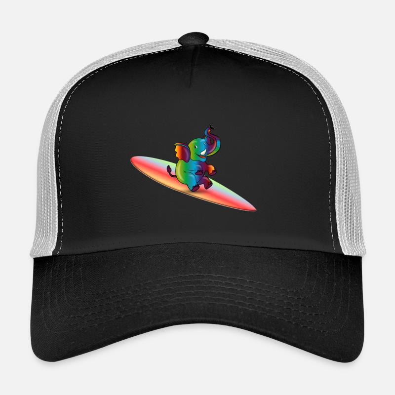 surfin elephant - Trucker Cap - Schwarz/Steingrau