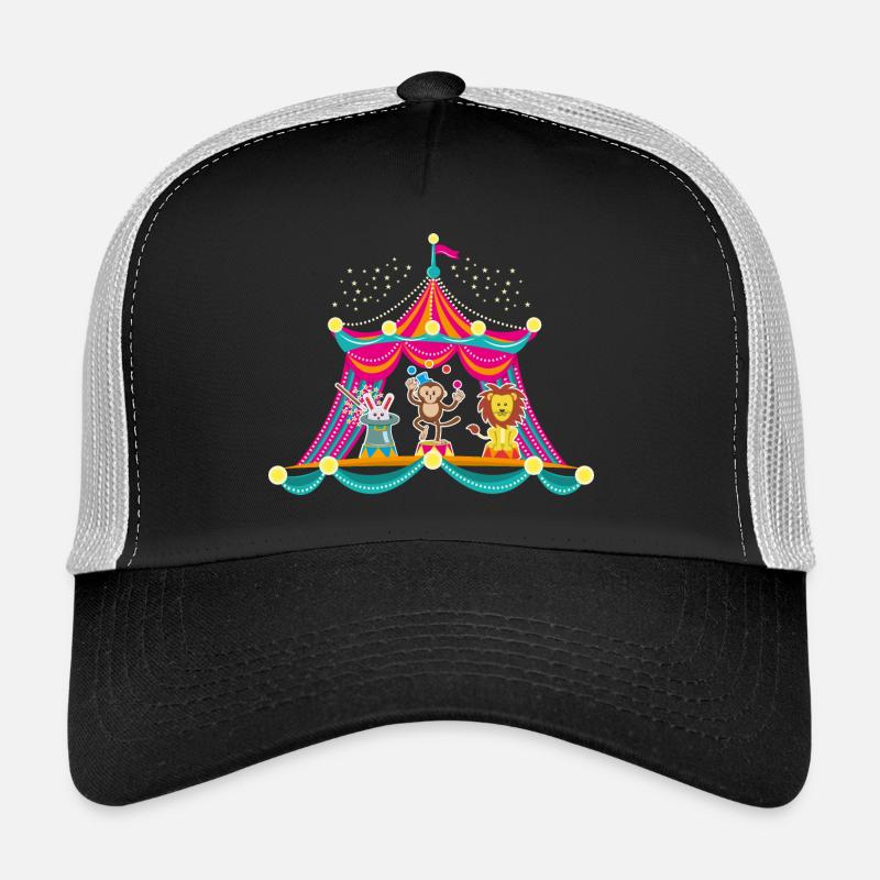 Cirque - Cirque des singes - Animaux de cirque Hare Lion - Casquette trucker  - noir/gris pierre