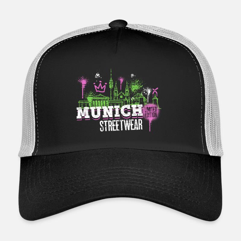 Munich Munich Skyline City Germany Graffiti Trucker Cap