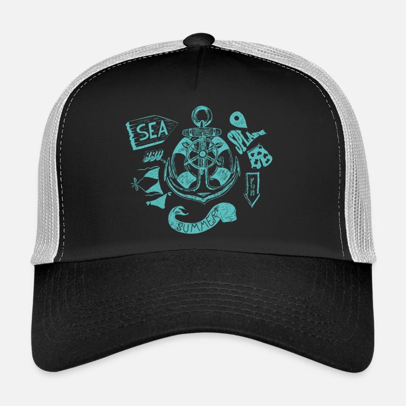 summer and blue Trucker Cap