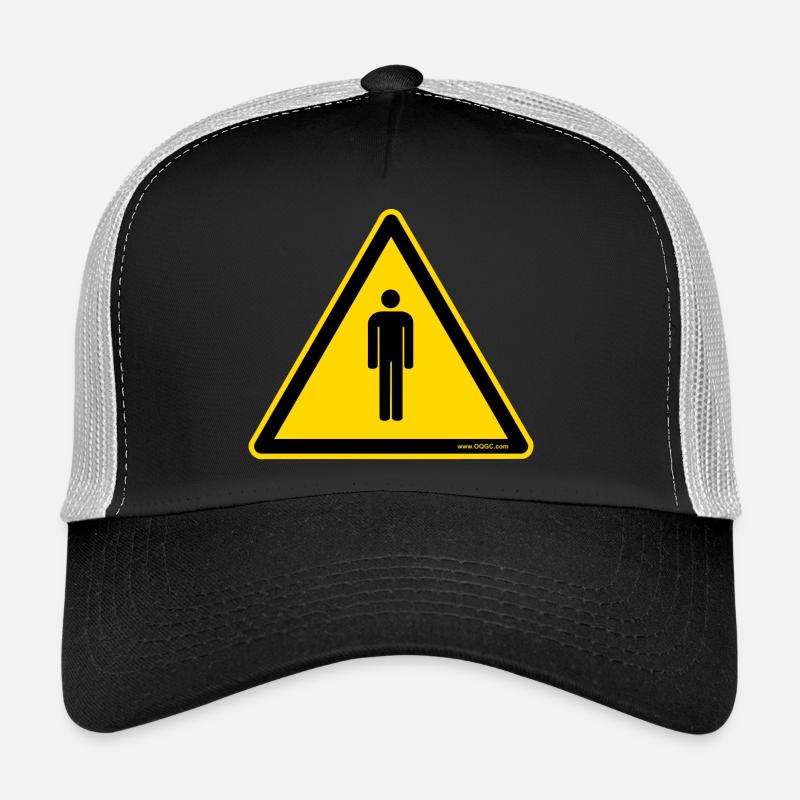 Warning Sign people Trucker Cap
