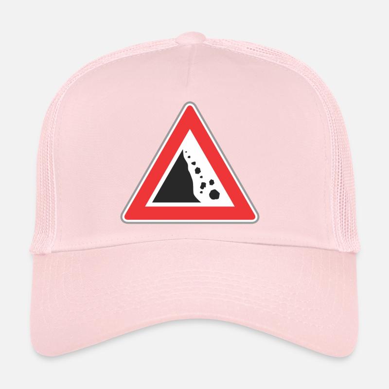 Panneau routier chute de pierre Casquette trucker 