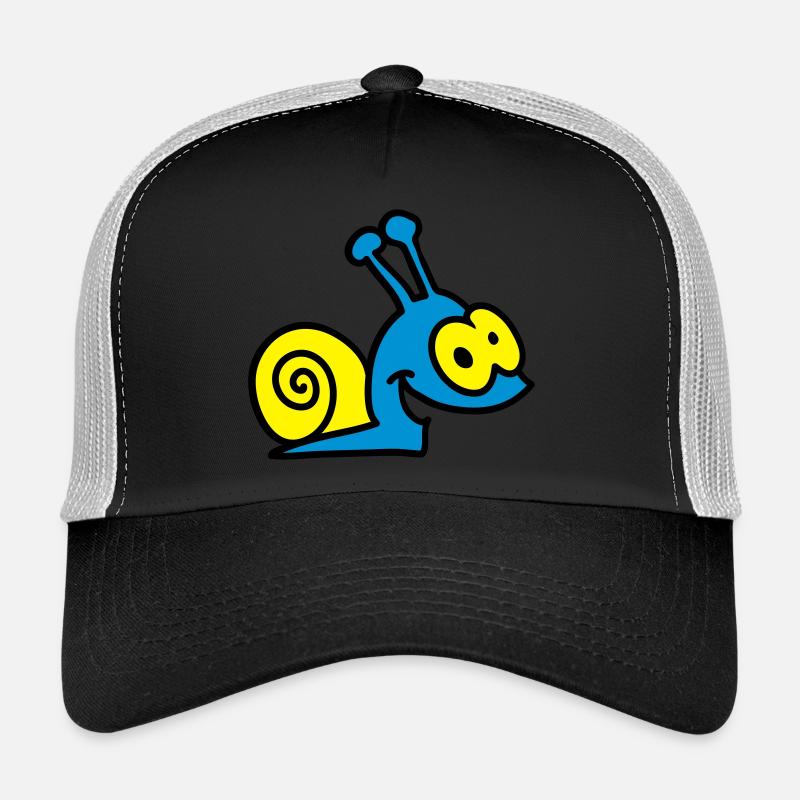 escargot drôle - 3 - Casquette trucker  - noir/gris pierre