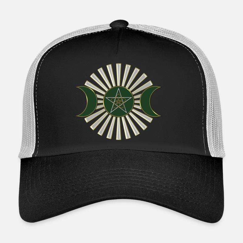 Lune - Pentagram - Vénus fleur - vert Casquette trucker 