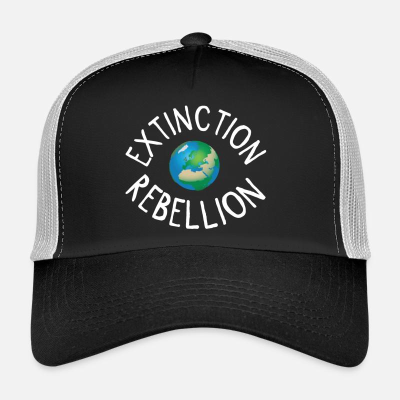 Extinction Rebellion Planet Erde weiss - Trucker Cap - Schwarz/Steingrau