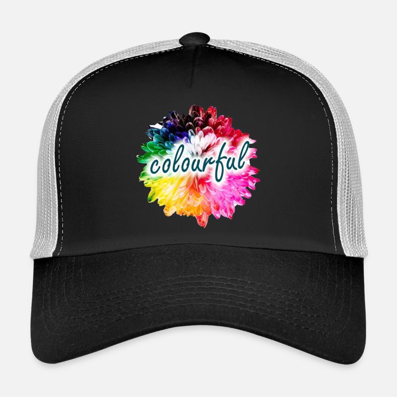 Explosion des couleurs des fleurs arc-en-ciel Casquette trucker 