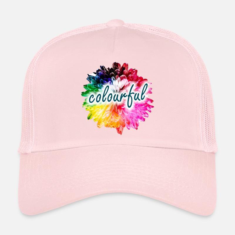 Explosion des couleurs des fleurs arc-en-ciel Casquette trucker 
