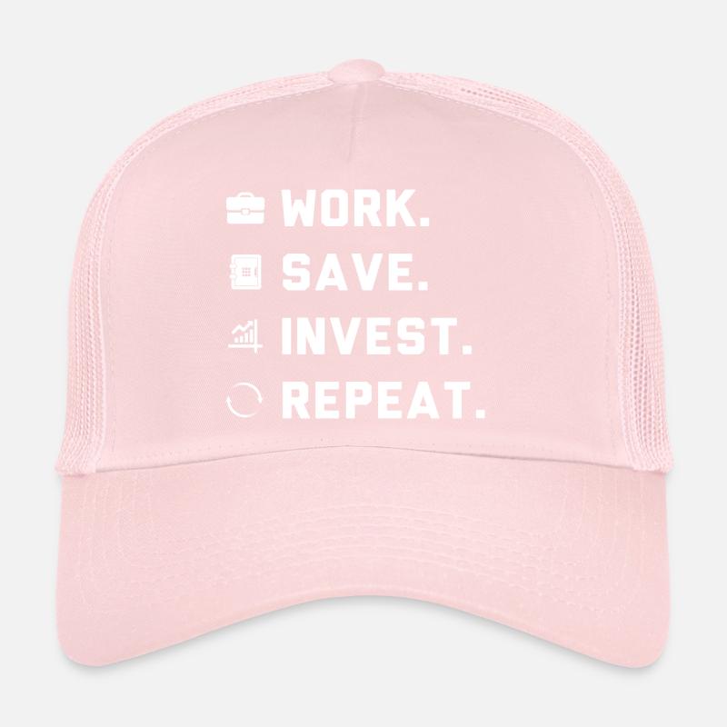 Work. Save. Invest. Repeat. Casquette trucker 