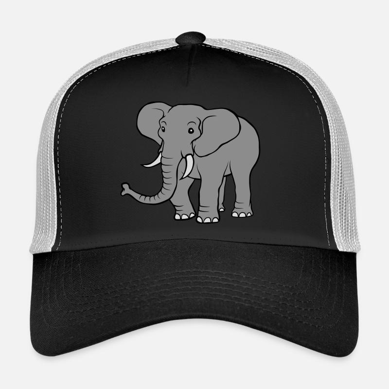 Großer grauer Elefant - Trucker Cap - Schwarz/Steingrau