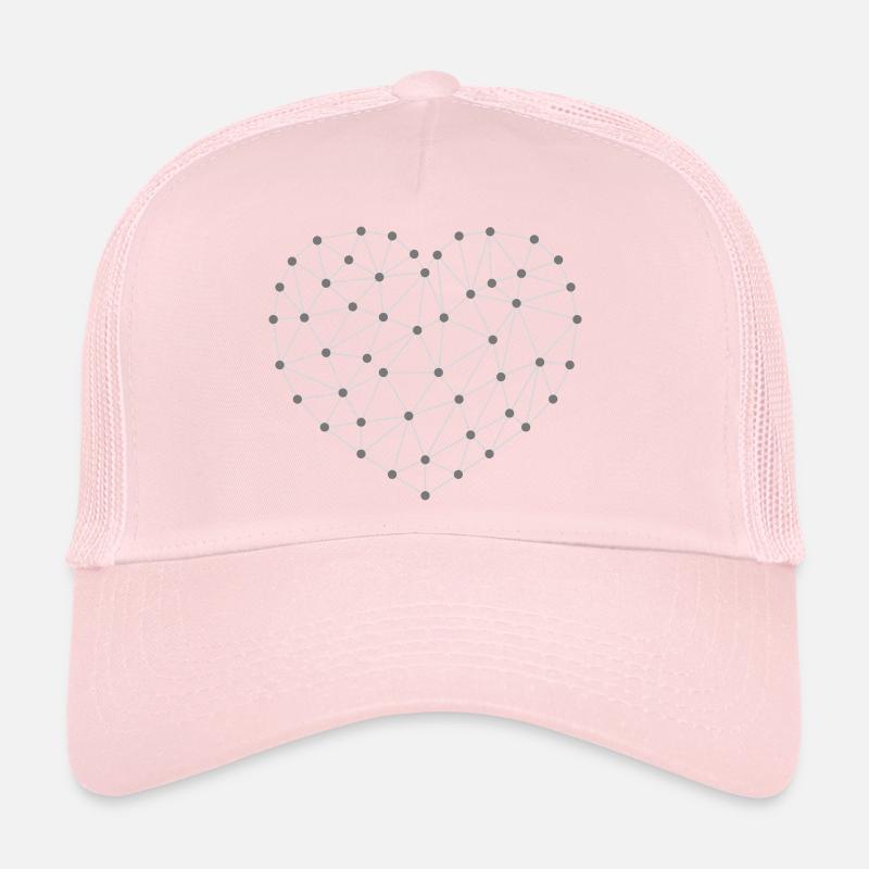 Heart Points Grid Trucker Cap