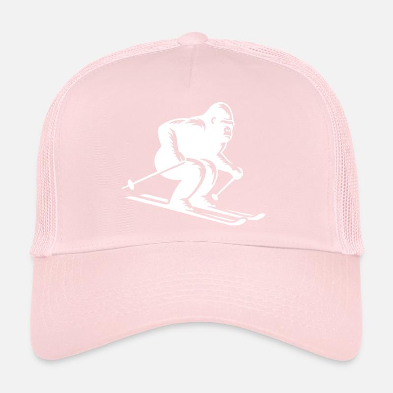 Singe Gorille Chimpanzé Ski Silhouette Design Casquette trucker 
