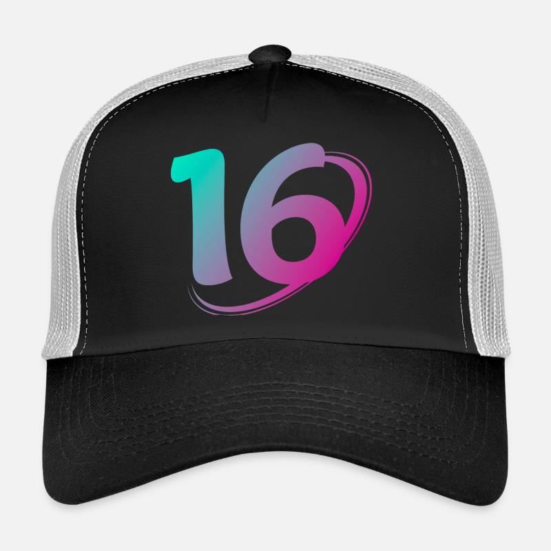 Numéro 16 multicolore Casquette trucker 