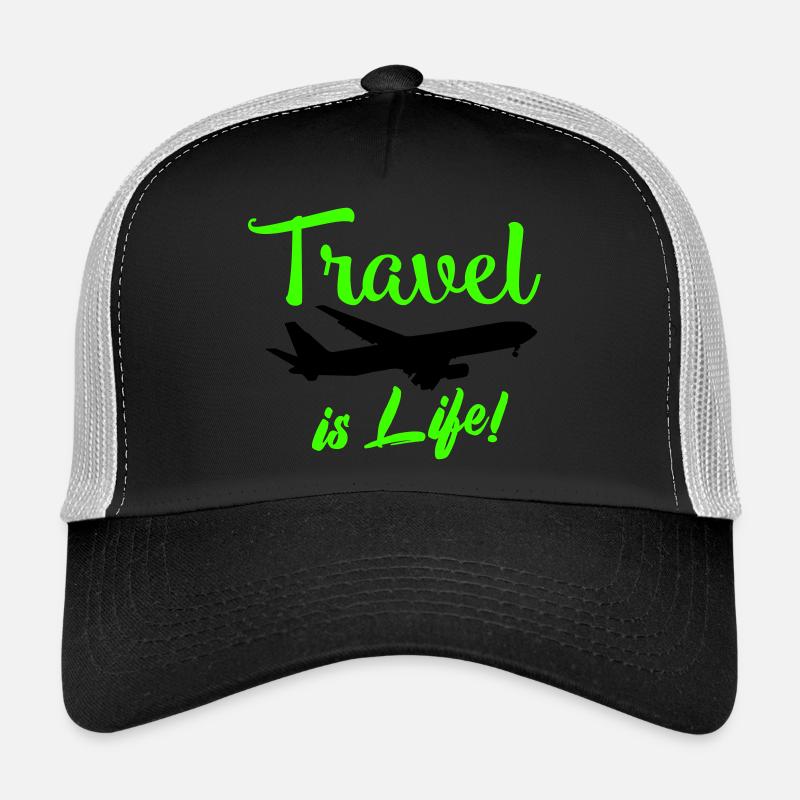Le voyage, c’est la vie - Casquette trucker  - noir/gris pierre