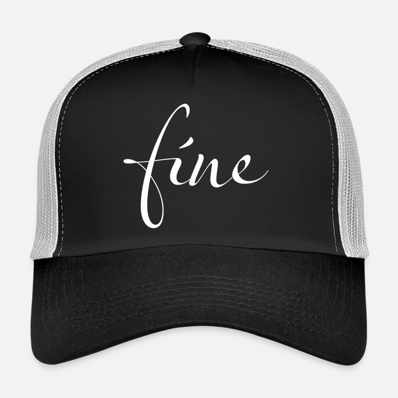 Fine – Dein Statement für supergute Tage - Trucker Cap - Schwarz/Steingrau