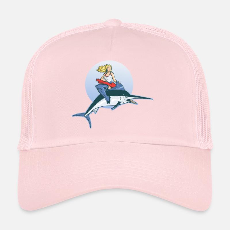 Pin Up on Swordfish Trucker Cap