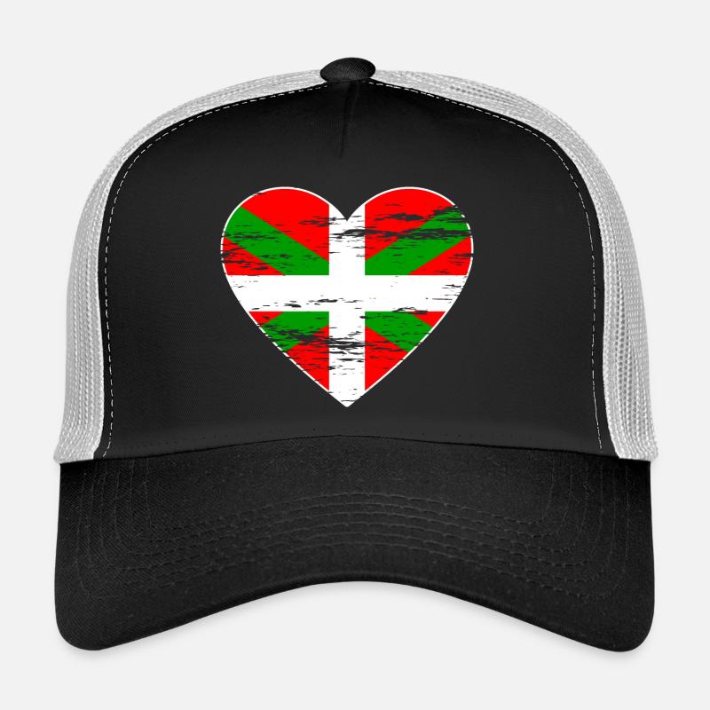 Drapeau basque coeur utilisé Casquette trucker 